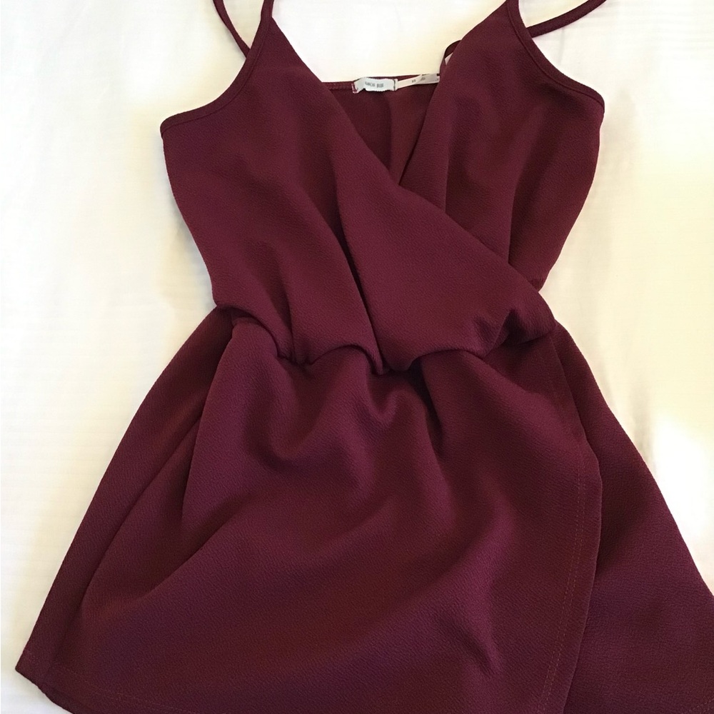 Urban Outfitters Burgundy Wrap Romper XS